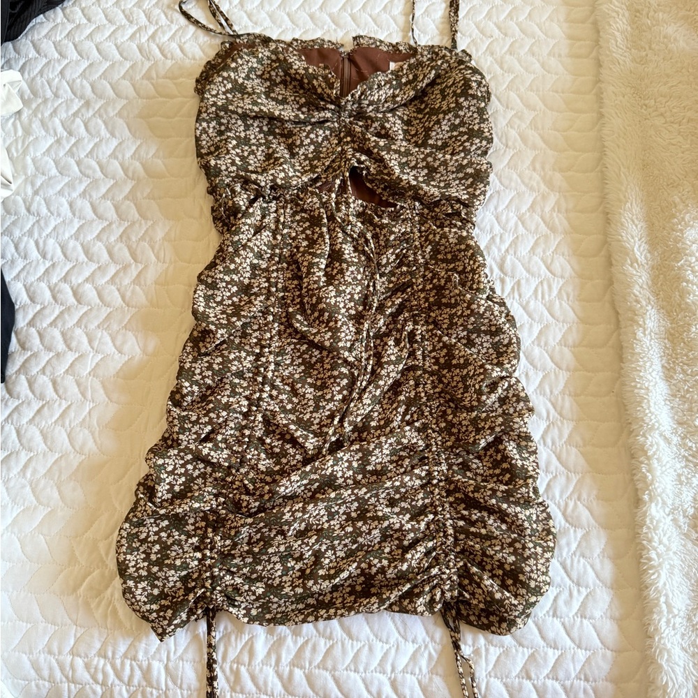 Blush Brown Floral Dress